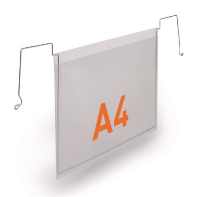 Logisztikai zseb, zsebdróttal, A4, fekvő, PP, DURABLE "HARD COVER", átlátszó