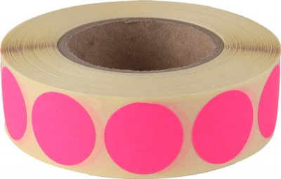 Etikett, 20 mm kör, 1000 etikett/tekercs, rózsaszín