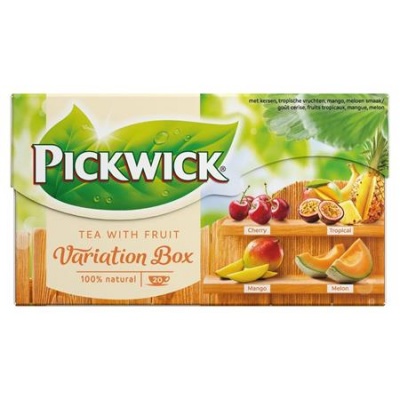 Fekete tea, 20x1,5 g, PICKWICK "Variációk Narancs" meggy, trópusi gyümölcs, mangó, sárgadinnye